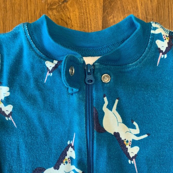 HANNA ANDERSSON Zip Unicorn Pajamas 18-24 80cm Organic Cotton Footed Sleeper PJs - Picture 4 of 8